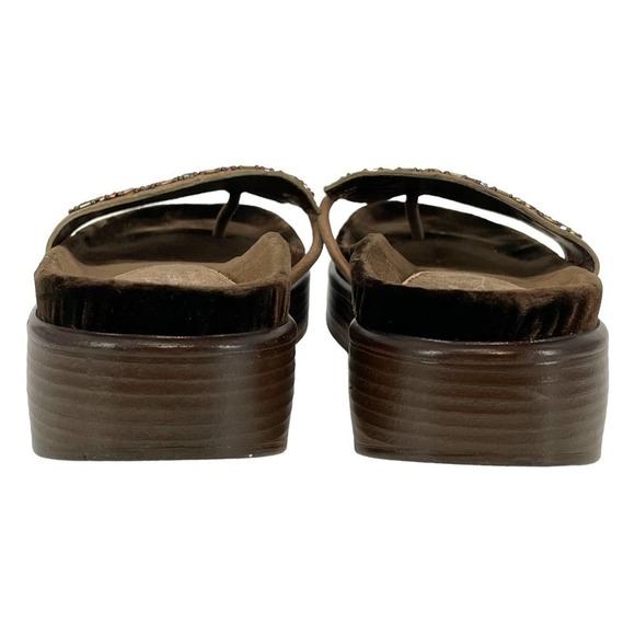 DONALD J Pliner Fifi Brown Velvet Bedazzled Platform Slide Women’s Size 9.5 - Picture 7 of 9